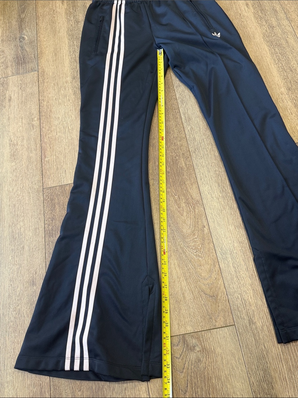 adidas Black Sweatpants with beige Side Stripes. Size S - Picture 11 of 11